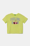 Benetton Kız Çocuk Önü Payet İşlemeli Baskılı T-Shirt 