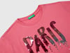 Benetton Kız Çocuk Önü Payet İşlemeli Baskılı T-Shirt 