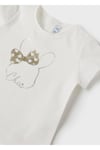 Kız Bebek Krem Tshirt-kısa Kol Basıc