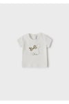 Kız Bebek Krem Tshirt-kısa Kol Basıc