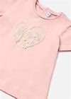 Kız Bebek Krem Tshirt-kısa Kol Basıc