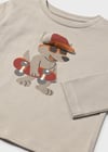 Mayoral Bej Erkek Bebek Uzun Kollu Baskılı T-shirt 2070