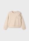 Mayoral Bej Kız Çocuk Fiyonklu Sweatshirt 4434