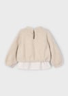 Mayoral Bej Kız Çocuk Peluş Sweatshirt 4431