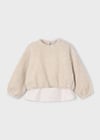 Mayoral Bej Kız Çocuk Peluş Sweatshirt 4431