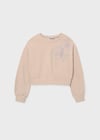 Mayoral Bej Kız Çocuk Pul Detaylı Sweatshirt 7421