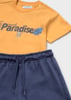 Mayoral Erkek Bebek 3 Parça T-shirt Şort Takım Lacivert - 01669