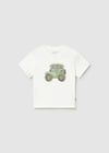Mayoral Erkek Bebek Aplikeli Kısa Kollu T-shirt Krem - 01011