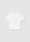 Mayoral Erkek Bebek Aplikeli Kısa Kollu T-shirt Krem - 01011