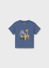 Mayoral Erkek Bebek Baskılı Kısa Kollu T-shirt Mavi - 1008