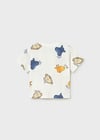 Mayoral Erkek Bebek Desenli Kısa Kollu T-shirt Krem - 01014