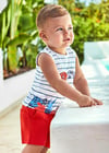Mayoral Erkek Bebek Kırmızı Set Şort Ve 2 Tshirt 