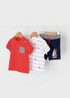 Mayoral Erkek Bebek Kırmızı Set-Şort Ve 2 Tshirt 