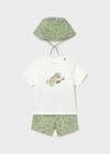 Mayoral Erkek Bebek Şapka T-shirt Şort Takım Yeşil - 01667