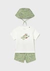 Mayoral Erkek Bebek Şapka T-shirt Şort Takım Yeşil - 01667
