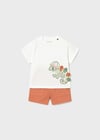 Mayoral Erkek Bebek T-shirt Şort Takım Krem - 01668