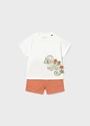 Mayoral Erkek Bebek T-shirt Şort Takım Krem - 01668