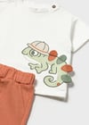 Mayoral Erkek Bebek T-shirt Şort Takım Krem - 01668