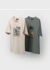 Mayoral Erkek Çocuk 2'li T-shirt Set Yeşil-Bej - 06040