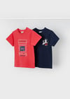 Mayoral Erkek Çocuk 2'li T-shirt Takım Kırmızı-Lacivert - 03063