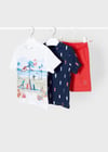 Mayoral Erkek Çocuk Beyaz Takım Tshirt