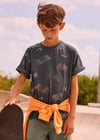 Mayoral Erkek Çocuk Desenli T-shirt Gri - 06038