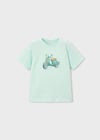 Mayoral Erkek Çocuk Kabartmalı Motor Desenli T-shirt Yeşil - 03059