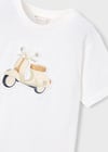 Mayoral Erkek Çocuk Kabartmalı Motor Desenli T-shirt Krem - 03059