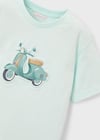Mayoral Erkek Çocuk Kabartmalı Motor Desenli T-shirt Yeşil - 03059