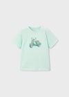 Mayoral Erkek Çocuk Kabartmalı Motor Desenli T-shirt Yeşil - 03059