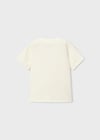 Mayoral Erkek Çocuk Motor İşlemeli T-shirt Krem - 03060