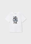 Mayoral Erkek Çocuk Robot T-shirt Krem - 03066