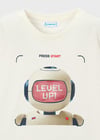 Mayoral Erkek Çocuk Robot T-shirt Krem - 03065