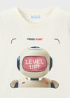 Mayoral Erkek Çocuk Robot T-shirt Krem - 03065