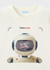 Mayoral Erkek Çocuk Robot T-shirt Krem - 03065