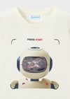 Mayoral Erkek Çocuk Robot T-shirt Krem - 03065