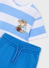 Mayoral Erkek Çocuk T-shirt Şort Takım Mavi - 03602