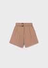 Mayoral Kahve Kız Çocuk Kemerli Bermuda Şort 7217