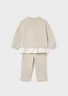 Mayoral Kız Bebek Bej Sweat Pantolon Takım 2843