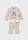 Mayoral Kız Bebek Bej Sweat Pantolon Takım 2843