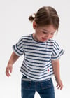 Mayoral Kız Bebek Desenli Kısa Kol T-shirt Krem 01082