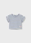 Mayoral Kız Bebek Desenli Kısa Kol T-shirt Krem 01082