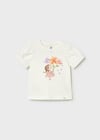 Mayoral Kız Bebek İşlemeli Balon Kol T-shirt Krem - 01078
