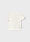 Mayoral Kız Bebek İşlemeli Balon Kol T-shirt Krem - 01078
