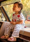 Mayoral Kız Bebek Kalp Desenli T-shirt Pantolon Takım Krem - 01516