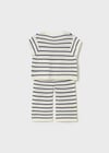 Mayoral Kız Bebek Kalp Desenli T-shirt Pantolon Takım Krem - 01516