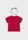 Mayoral Kız Bebek Kısa Kollu T-shirt ve Saç Bandı Set Kırmızı 01081