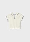 Mayoral Kız Bebek Polo Yaka Triko T-shirt Krem 01104