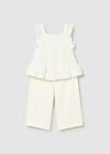 Mayoral Kız Bebek Tığ İşi Pantolon Bluz Takım Krem - 01515