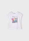 Mayoral Kız Çocuk Beyaz Tshirt-Kısa Kol 